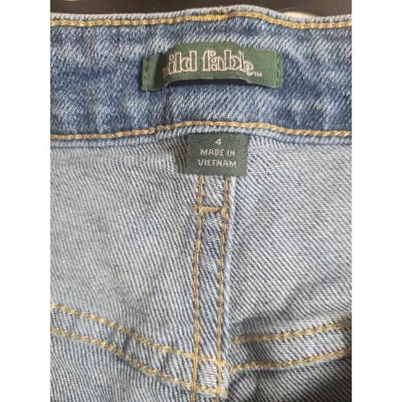 Wild Fable‎ Highest Rise Mom Jeans Women's Size 4 Blue Medium Wash Distressed - Picture 7 of 8
